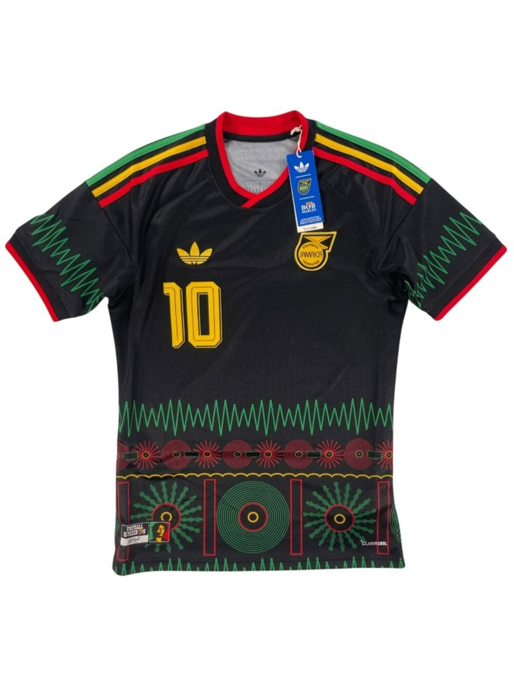Adidas X Bob Marley #10 2026 Jamaica Away Replica Jersey Black Men's Size S NEW